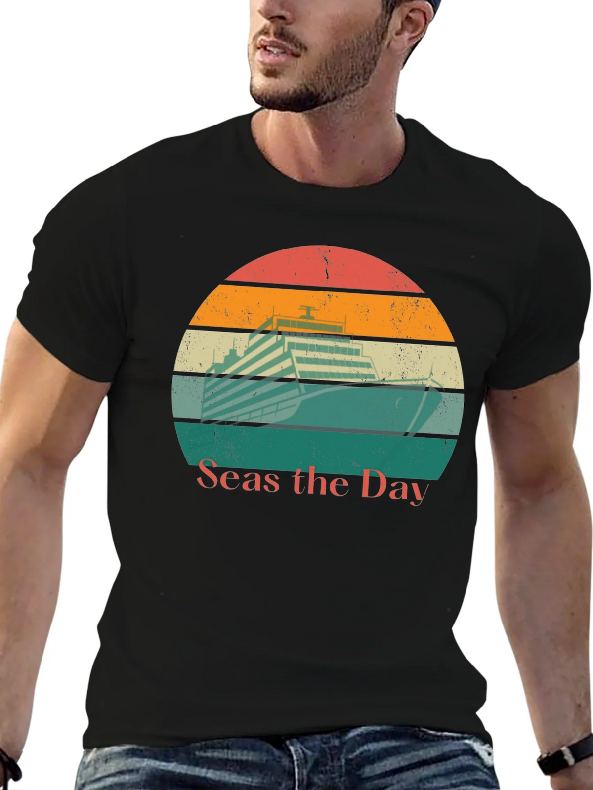 Seas the Day Cruise Ship Graphic Tee product image 3