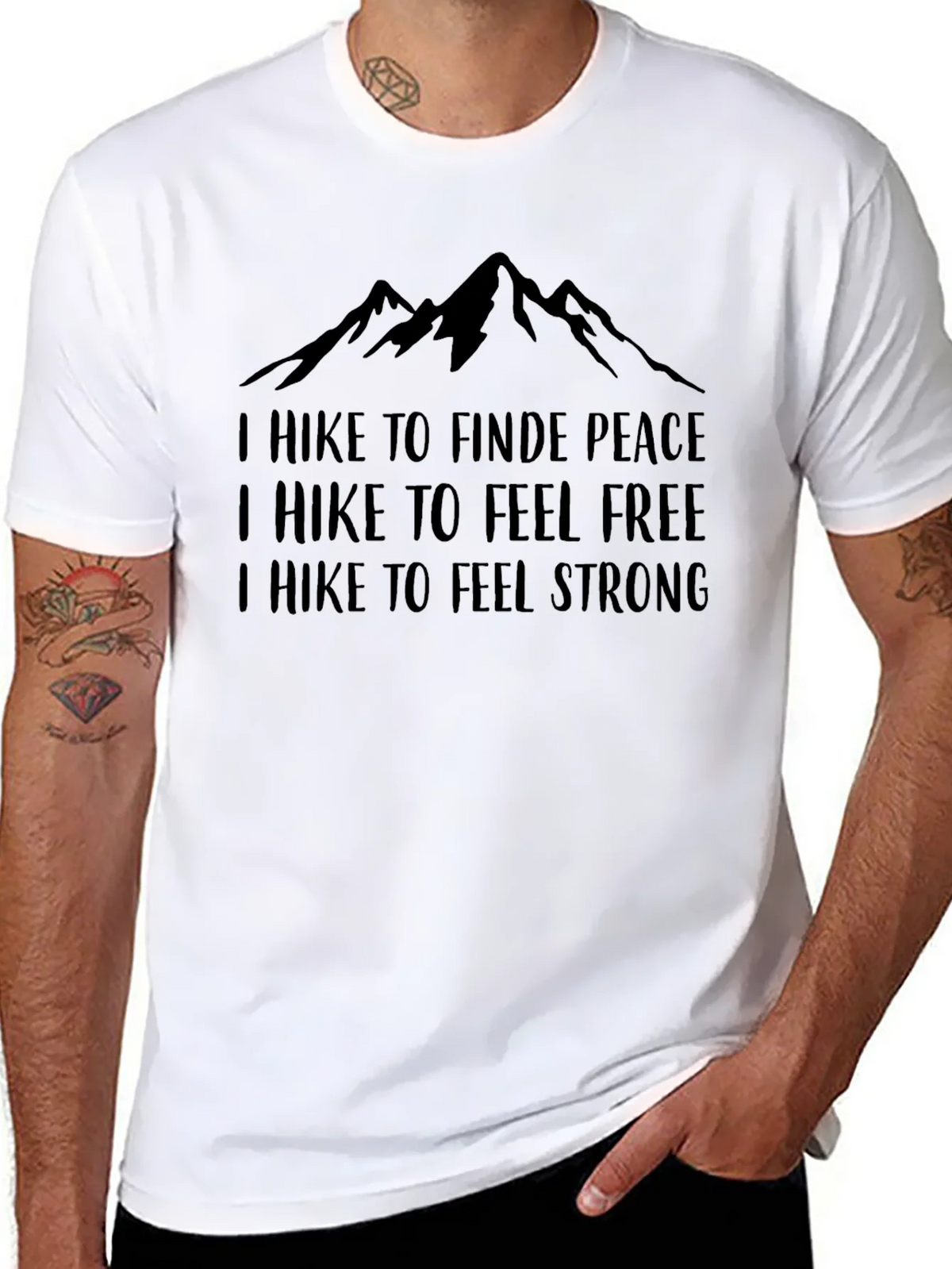 Hikers Motivational Black Graphic Tee product image 7