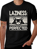 Laziness Perfected Cat Graphic Tee - Black product image 1