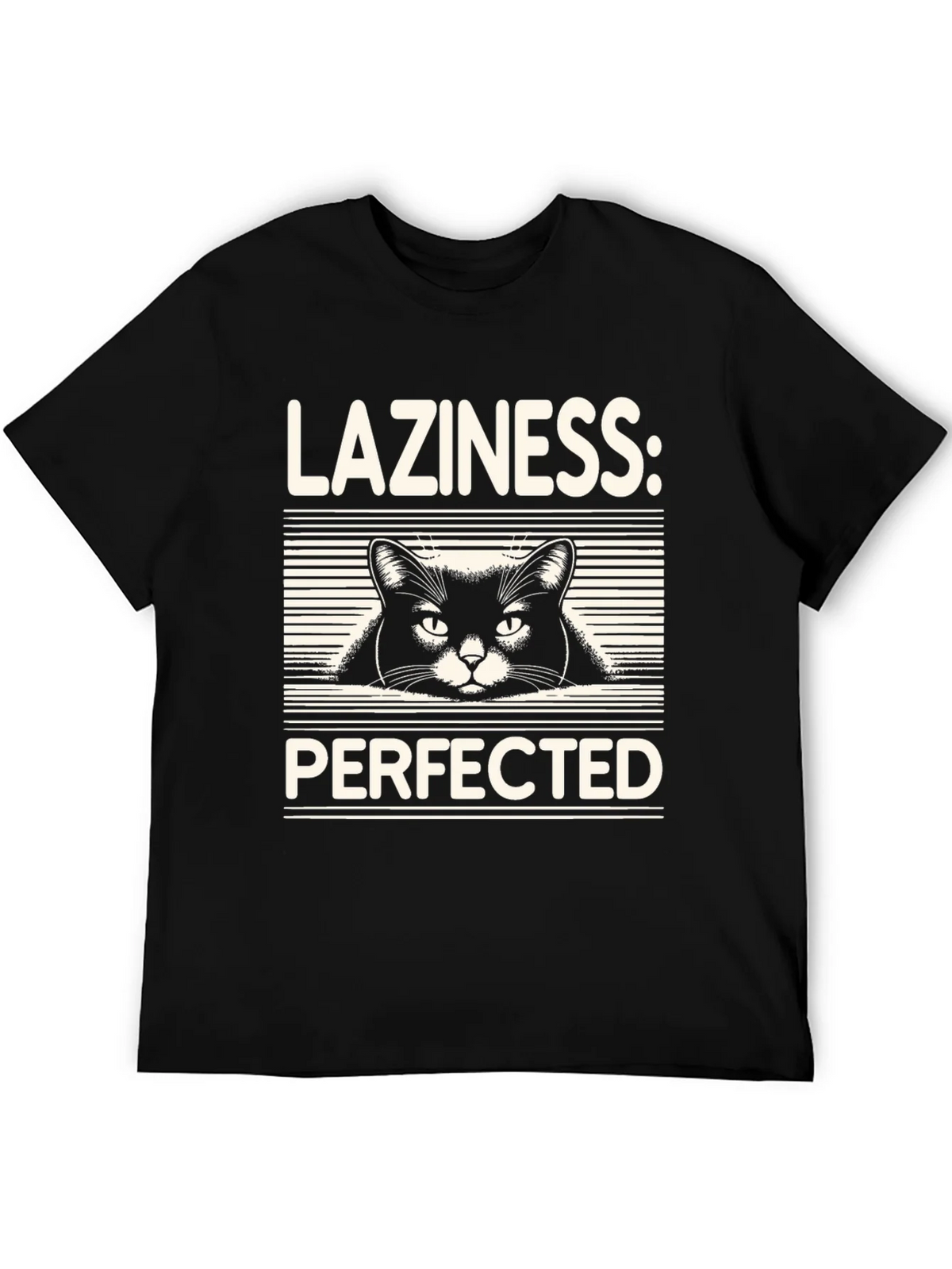 Laziness Perfected Cat Graphic Tee - Black product image 4