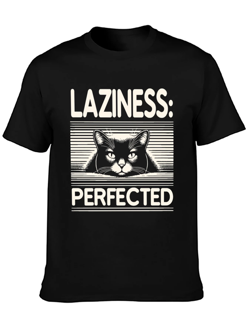 Laziness Perfected Cat Graphic Tee - Black product image 3