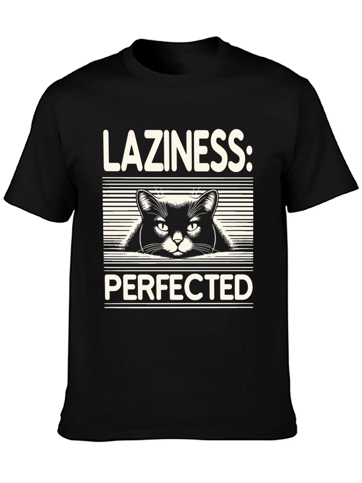 Laziness Perfected Cat Graphic Tee - Black product image 3