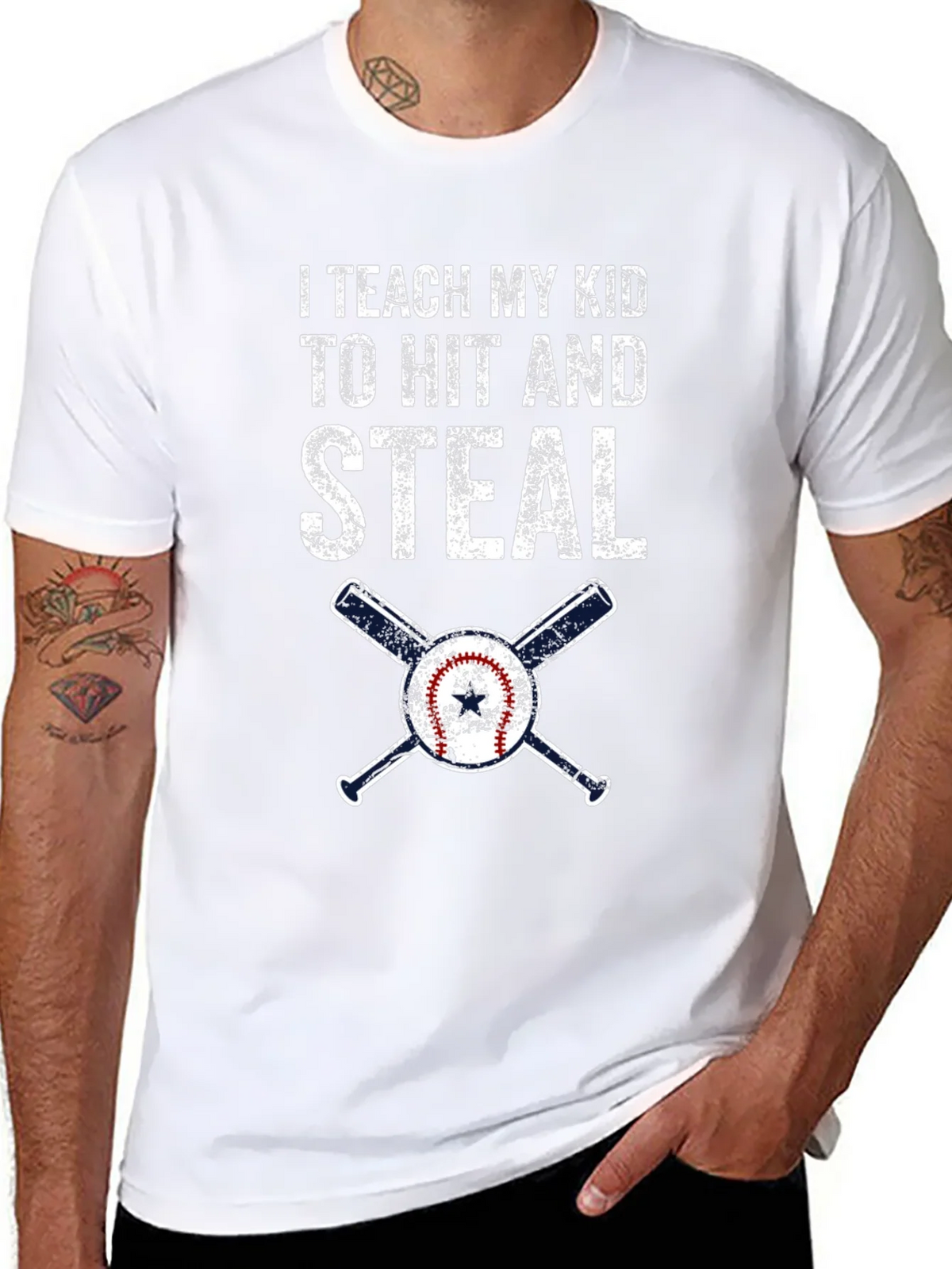 I Teach My Kid To Hit and Steal Baseball T-Shirt product image 7