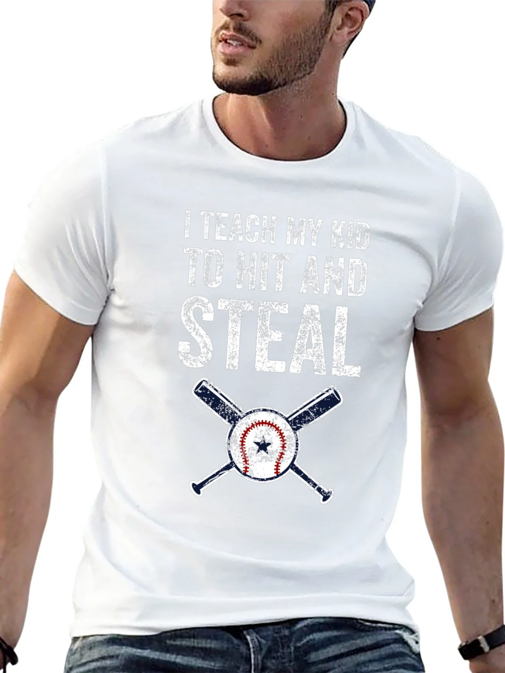 I Teach My Kid To Hit and Steal Baseball T-Shirt product image 12