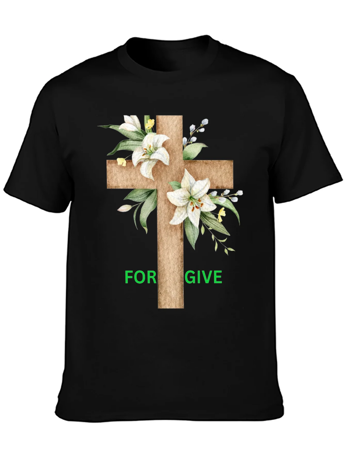 Forgive Floral Cross Graphic T-Shirt product image 3