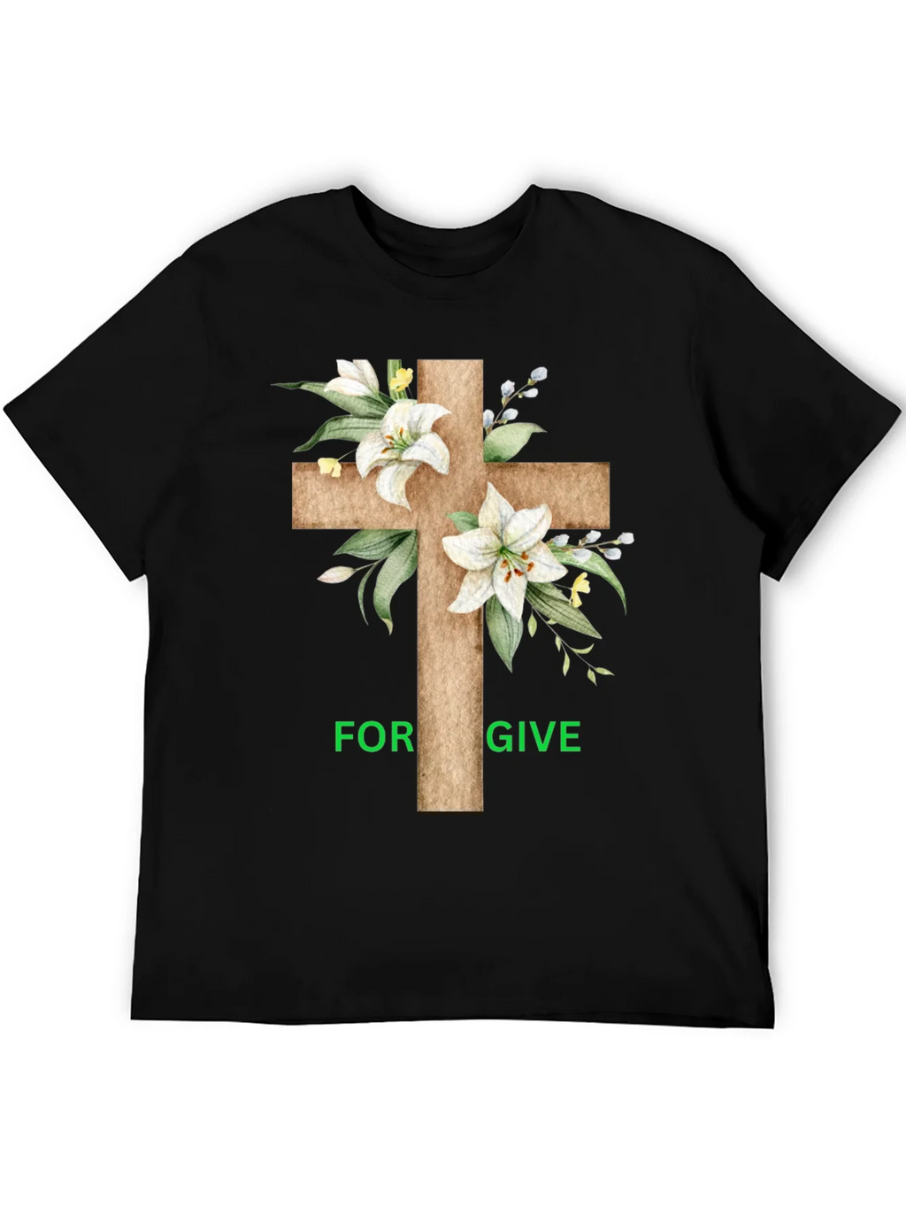 Forgive Floral Cross Graphic T-Shirt product image 5