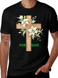 Forgive Floral Cross Graphic T-Shirt product image 1