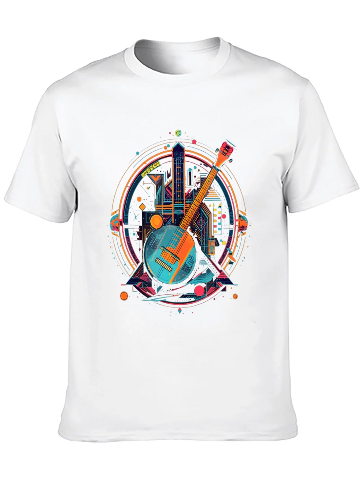 Neon Banjo Graphic T-Shirt - Unique Music Design product image 3
