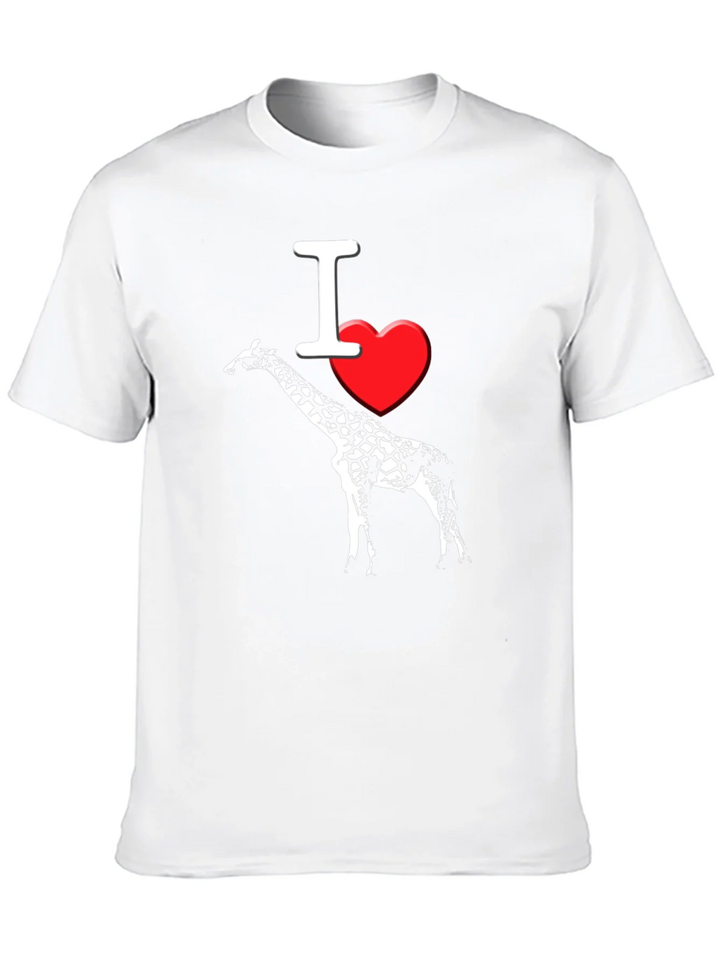 I Heart Giraffe Black T-Shirt Mens product image 9