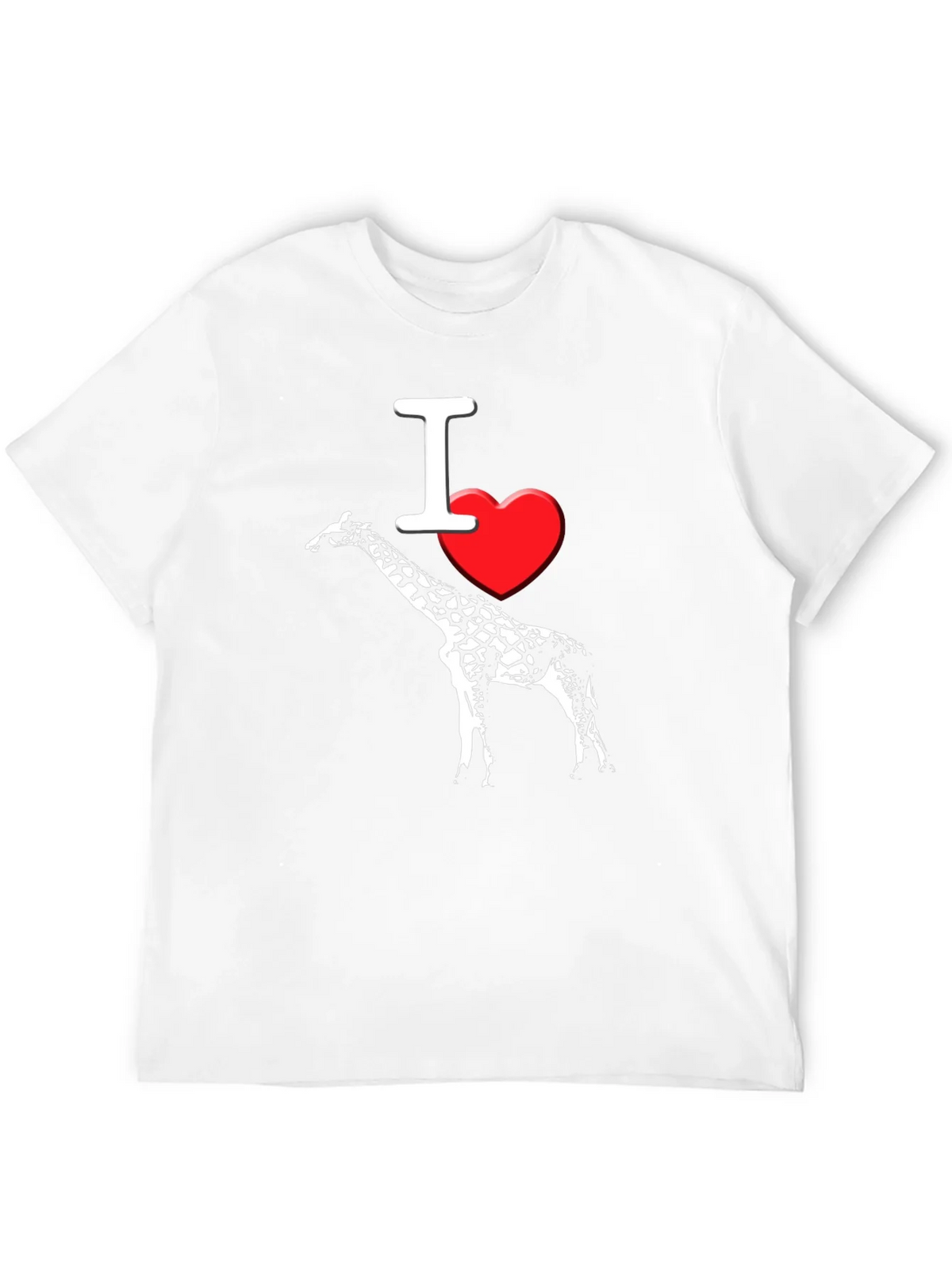 I Heart Giraffe Black T-Shirt Mens product image 11