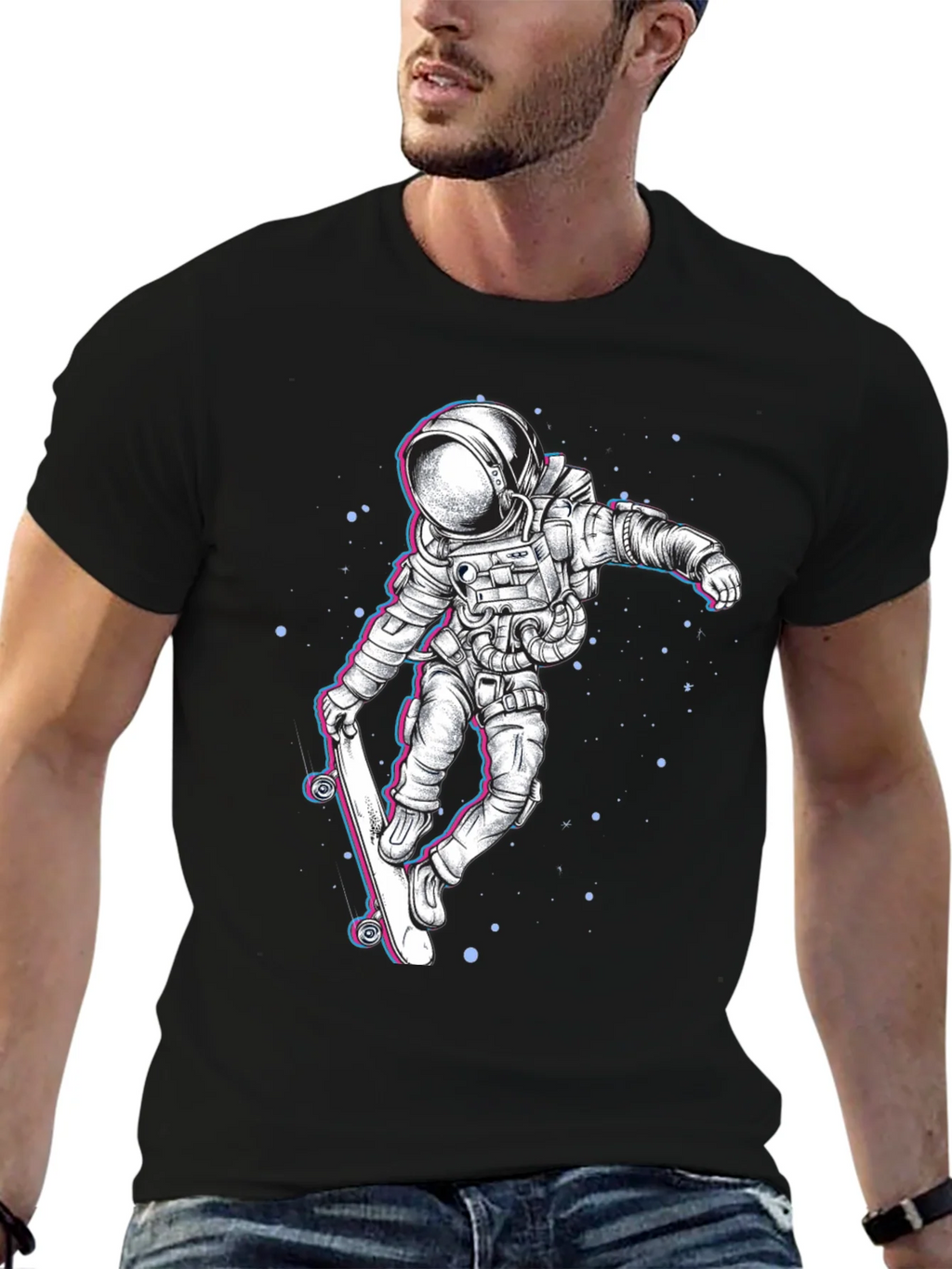 Astronaut Skateboard Graphic Tee - Black product image 6