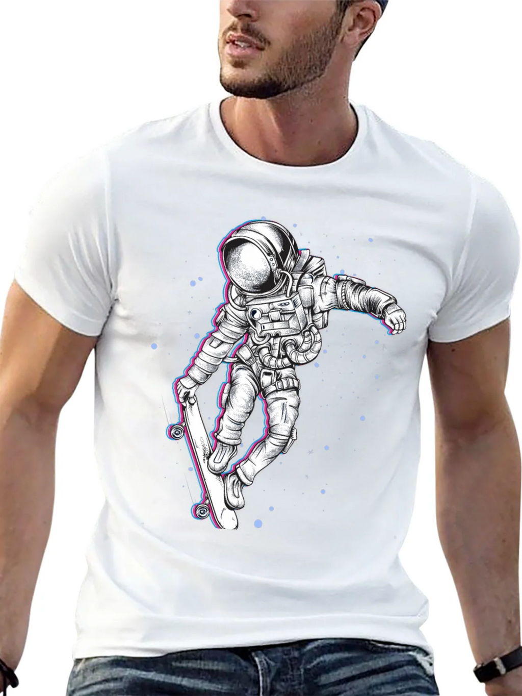Astronaut Skateboard Graphic Tee - Black product image 12