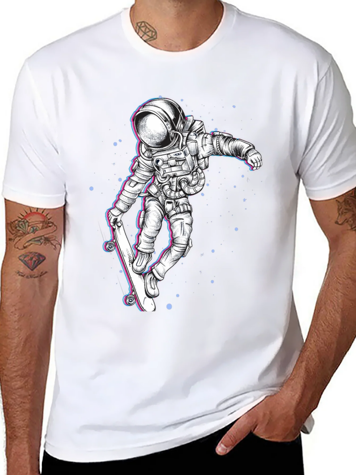 Astronaut Skateboard Graphic Tee - Black product image 7