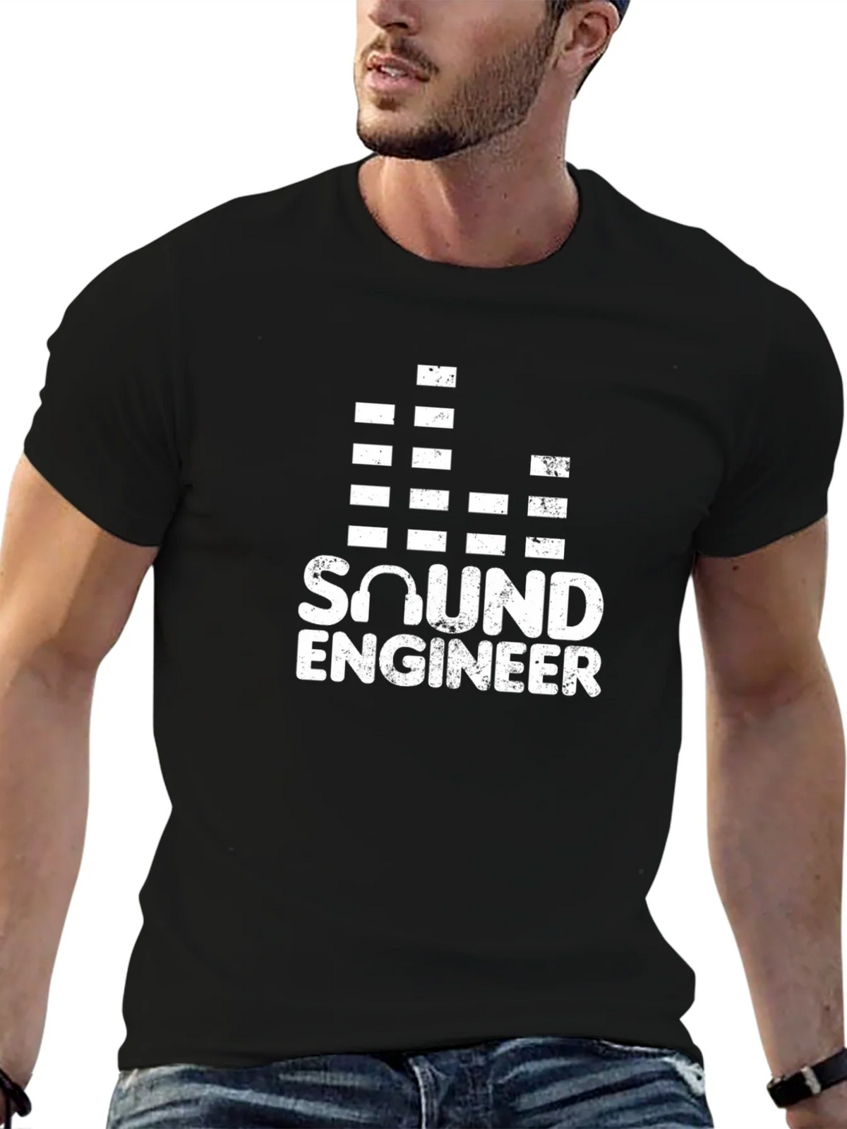 Sound Engineer Black T-Shirt product image 5