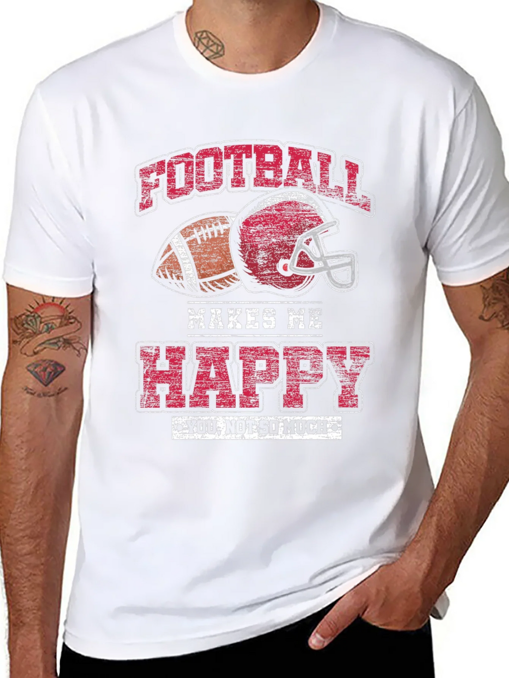 Football Makes Me Happy Graphic T-Shirt product image 4