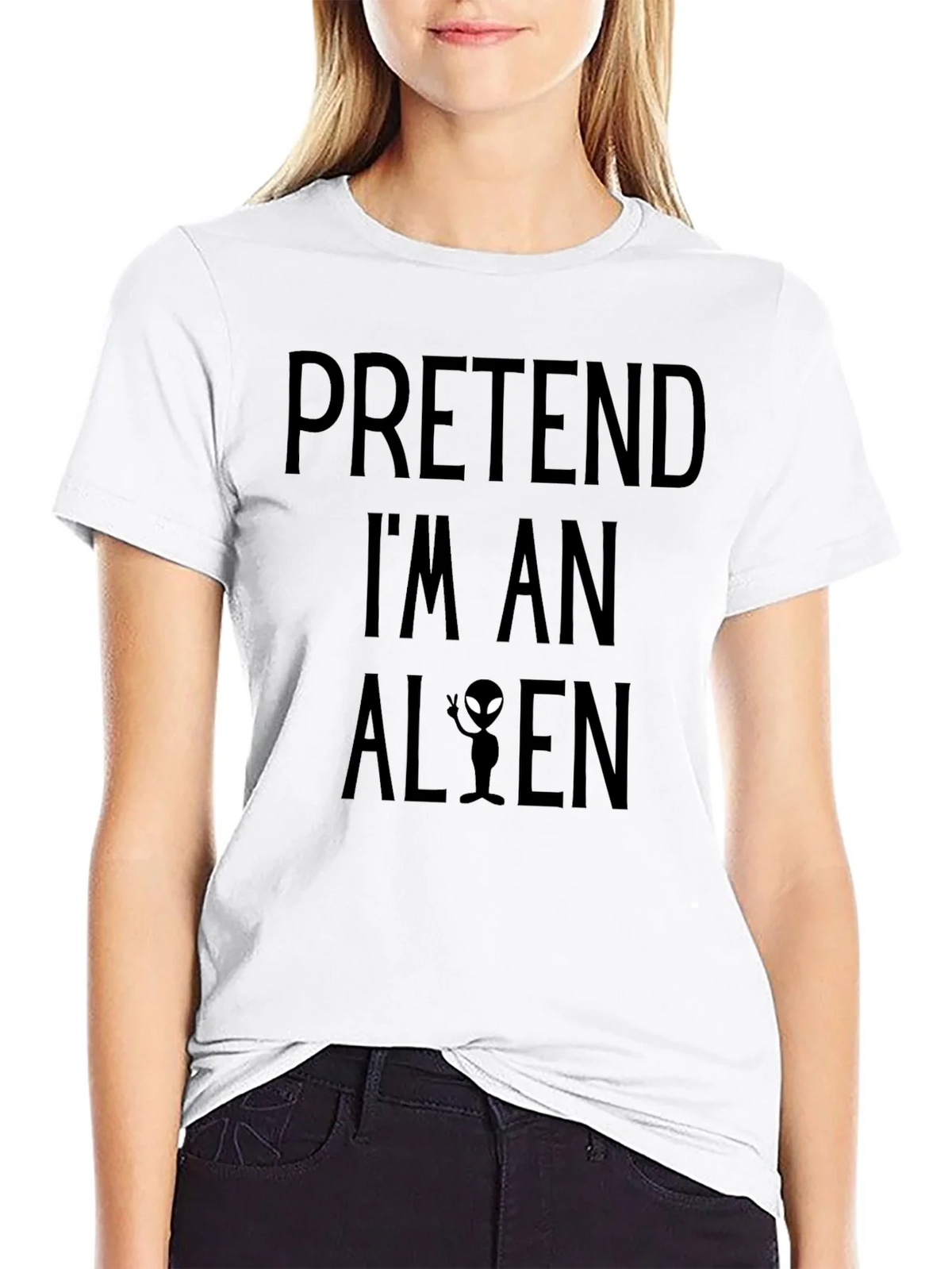 Pretend Im An Alien Black T-Shirt product image 8