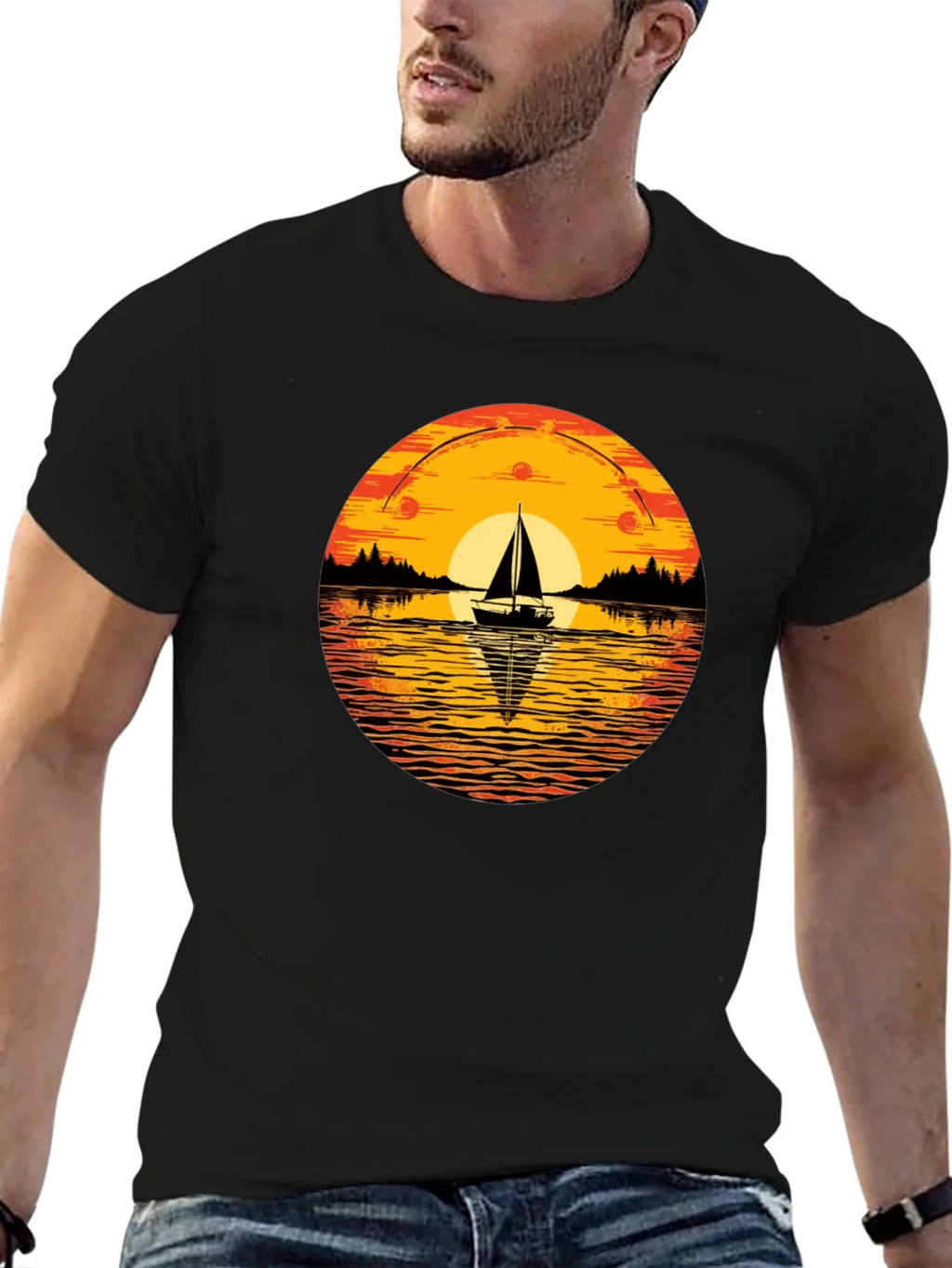 Sunset Sailboat Graphic T-Shirt product image 6