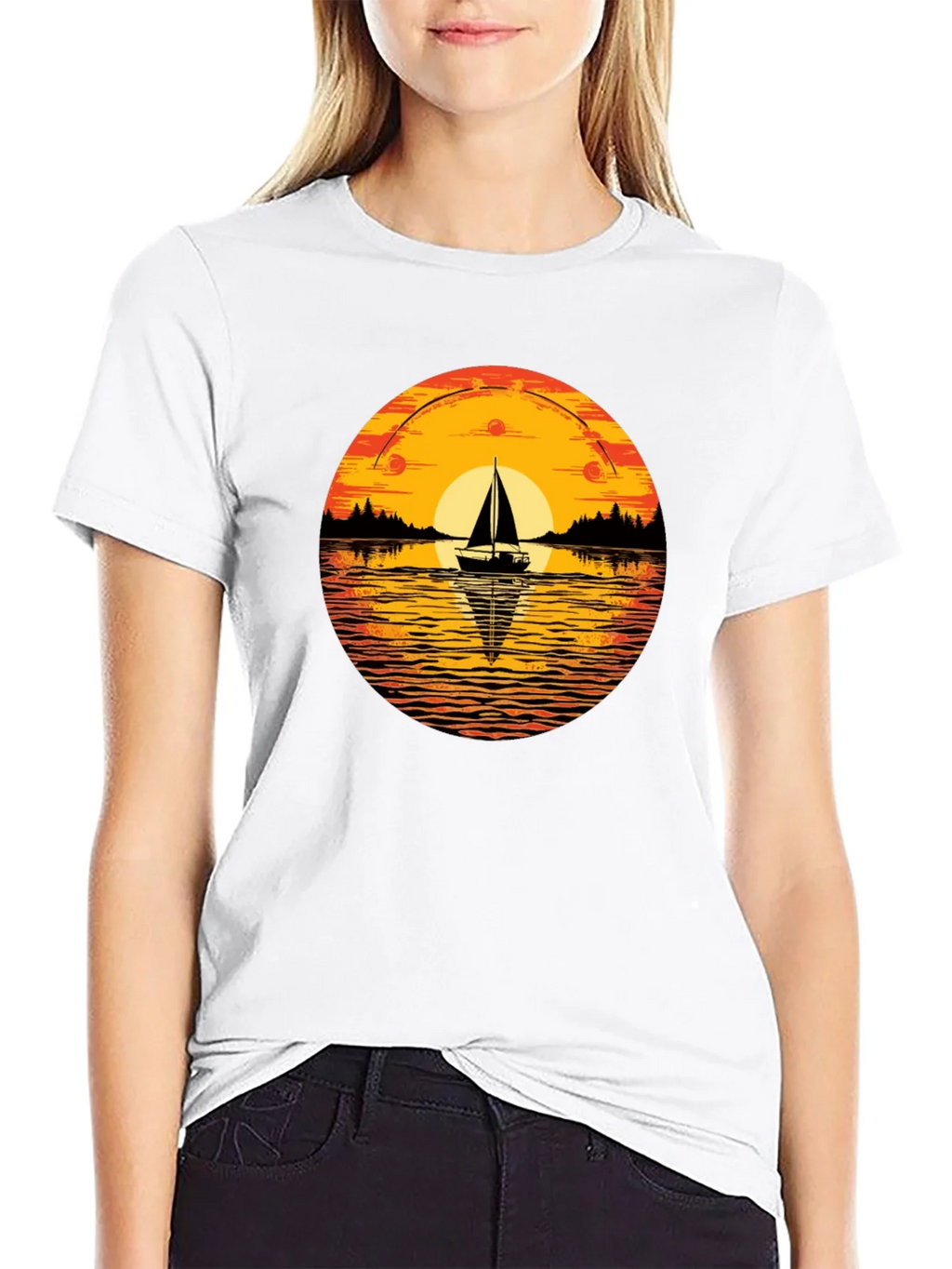 Sunset Sailboat Graphic T-Shirt product image 8