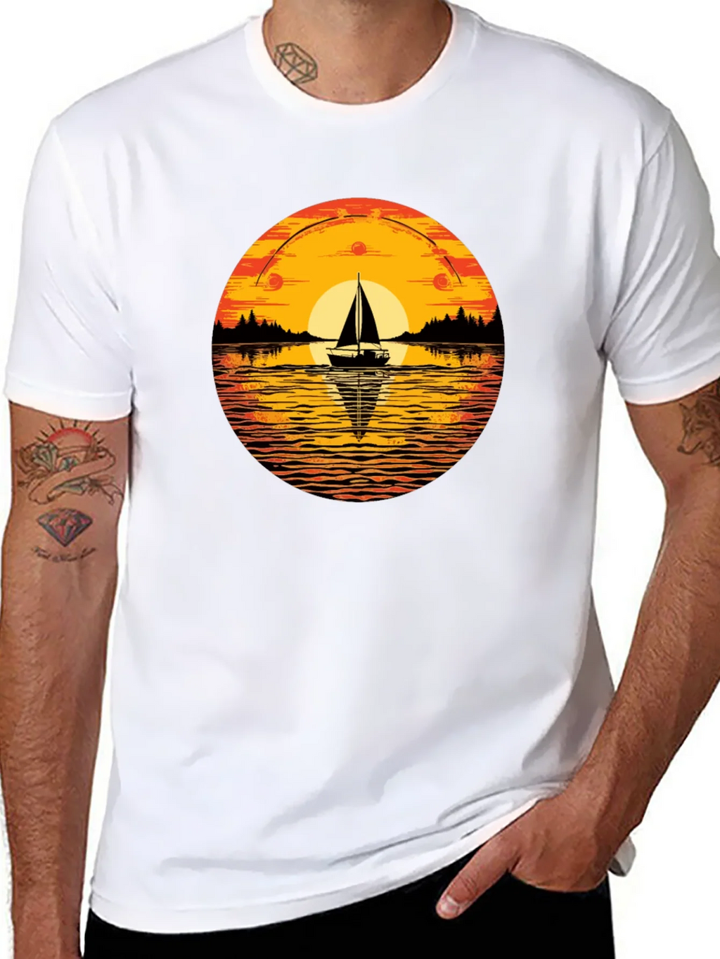 Sunset Sailboat Graphic T-Shirt product image 7