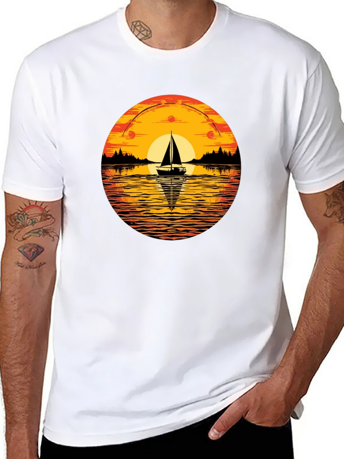 Sunset Sailboat Graphic T-Shirt product image 7