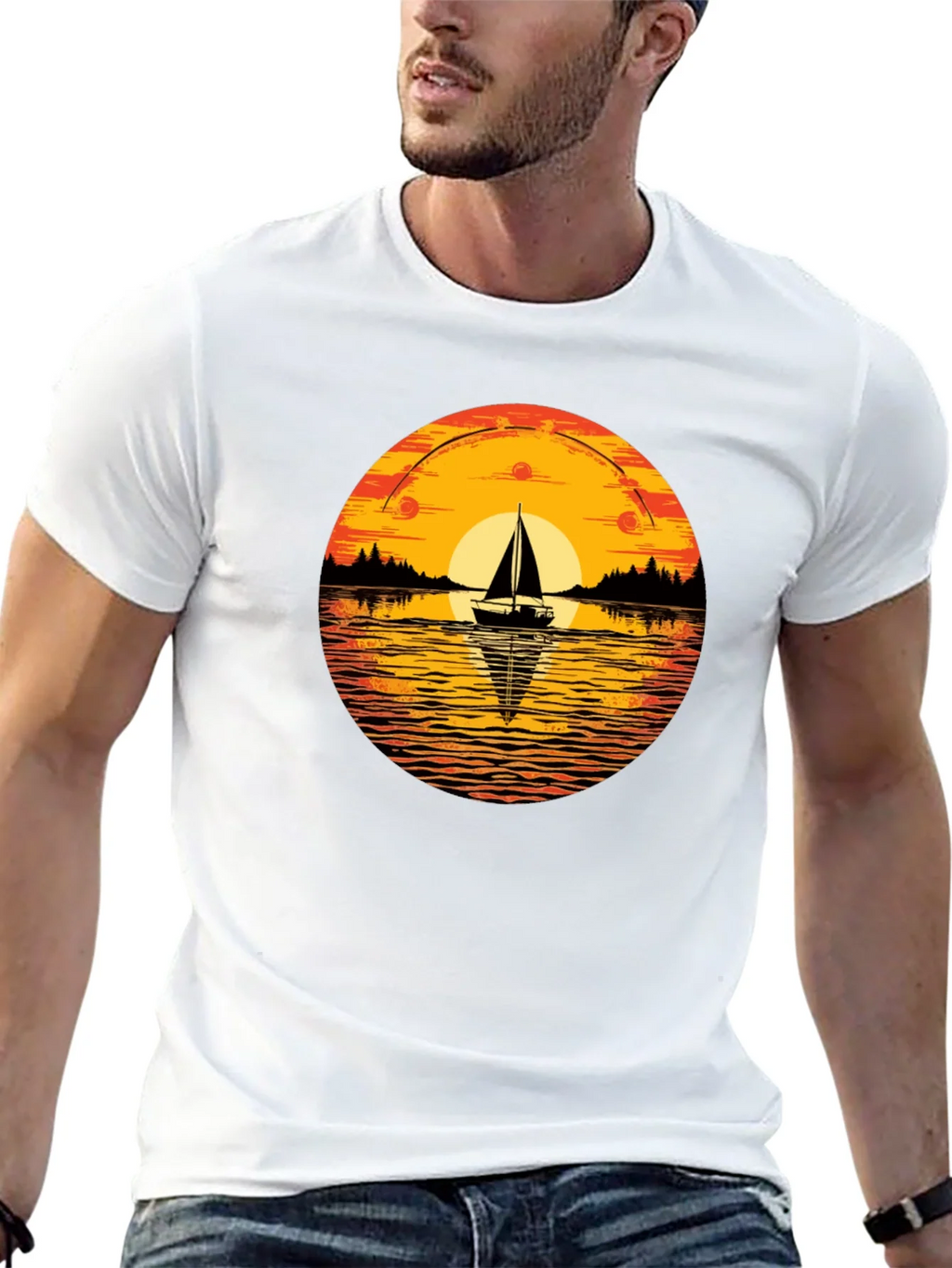 Sunset Sailboat Graphic T-Shirt product image 12