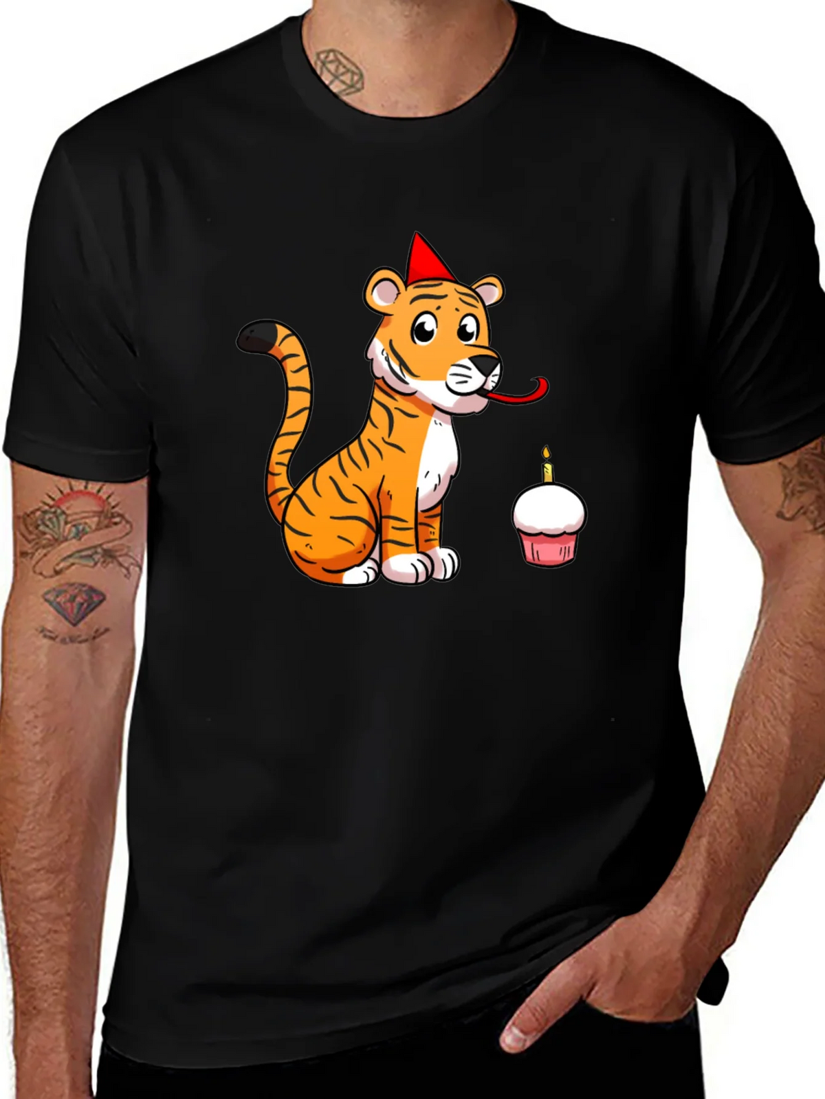 Birthday Tiger Graphic Tee - Black product image 1