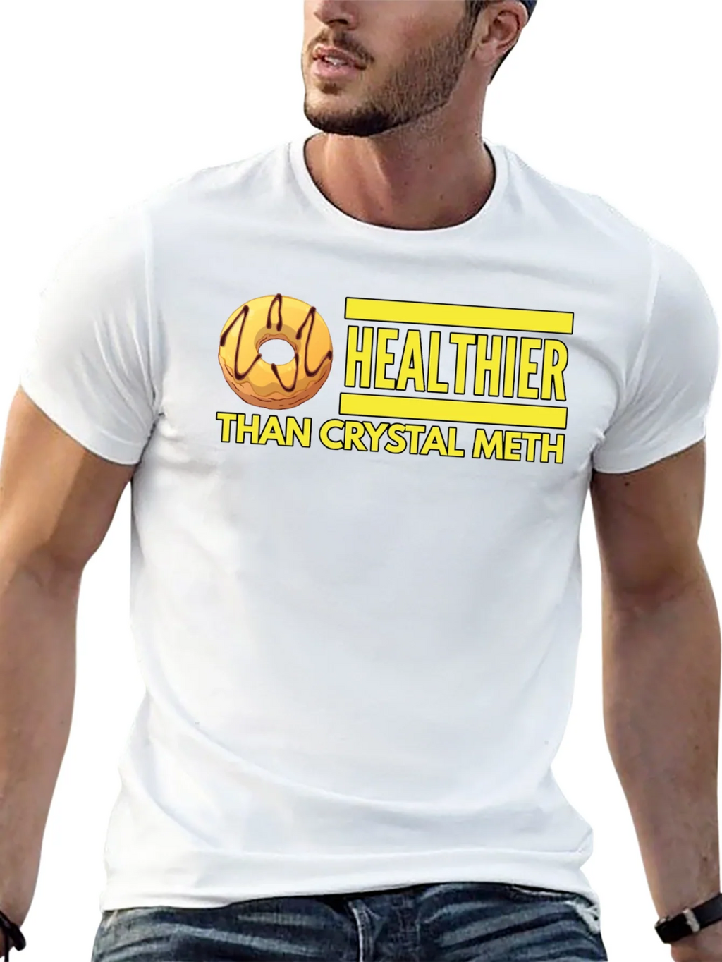 Healthier Than Crystal Meth Funny Donut Graphic T-Shirt product image 12