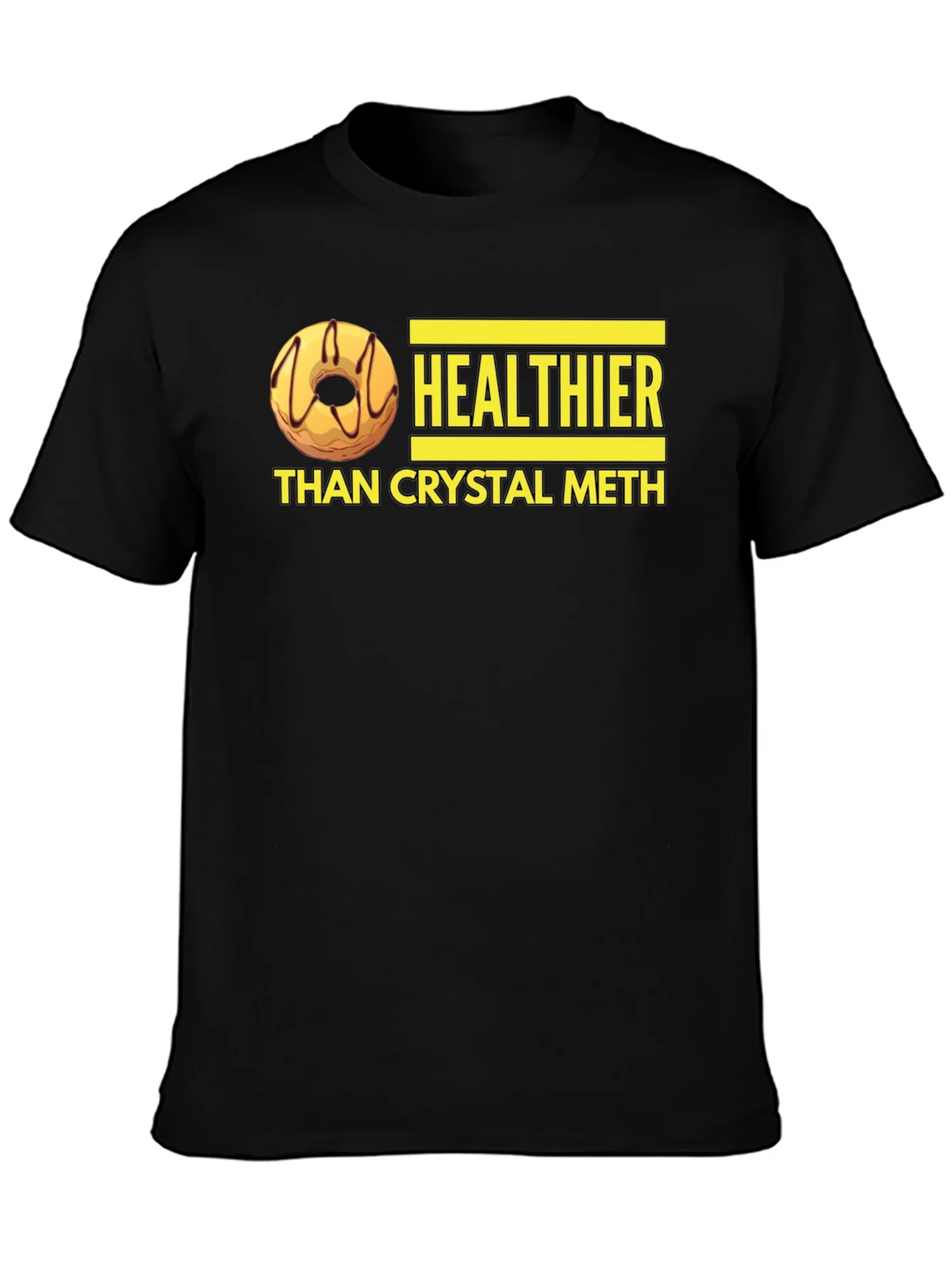 Healthier Than Crystal Meth Funny Donut Graphic T-Shirt product image 3