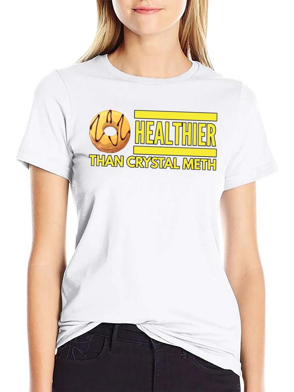 Healthier Than Crystal Meth Funny Donut Graphic T-Shirt product image 8
