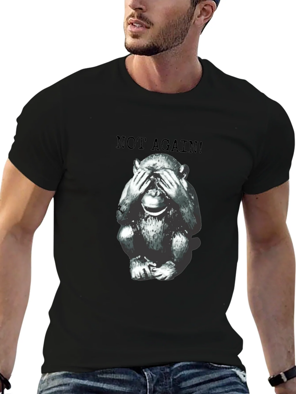 Funny Monkey Not Again! Graphic Tee - Unisex product image 4
