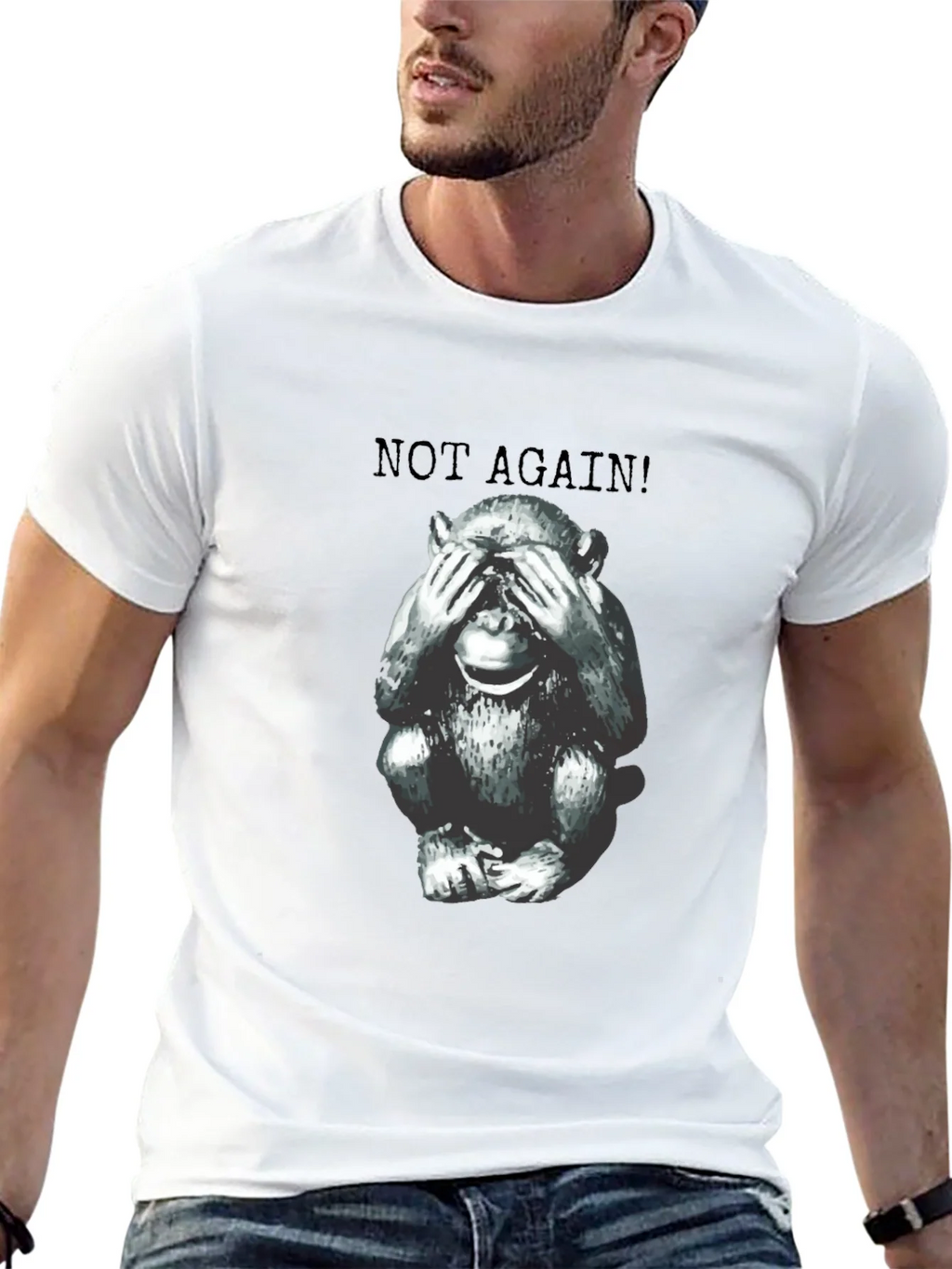 Funny Monkey Not Again! Graphic Tee - Unisex product image 10
