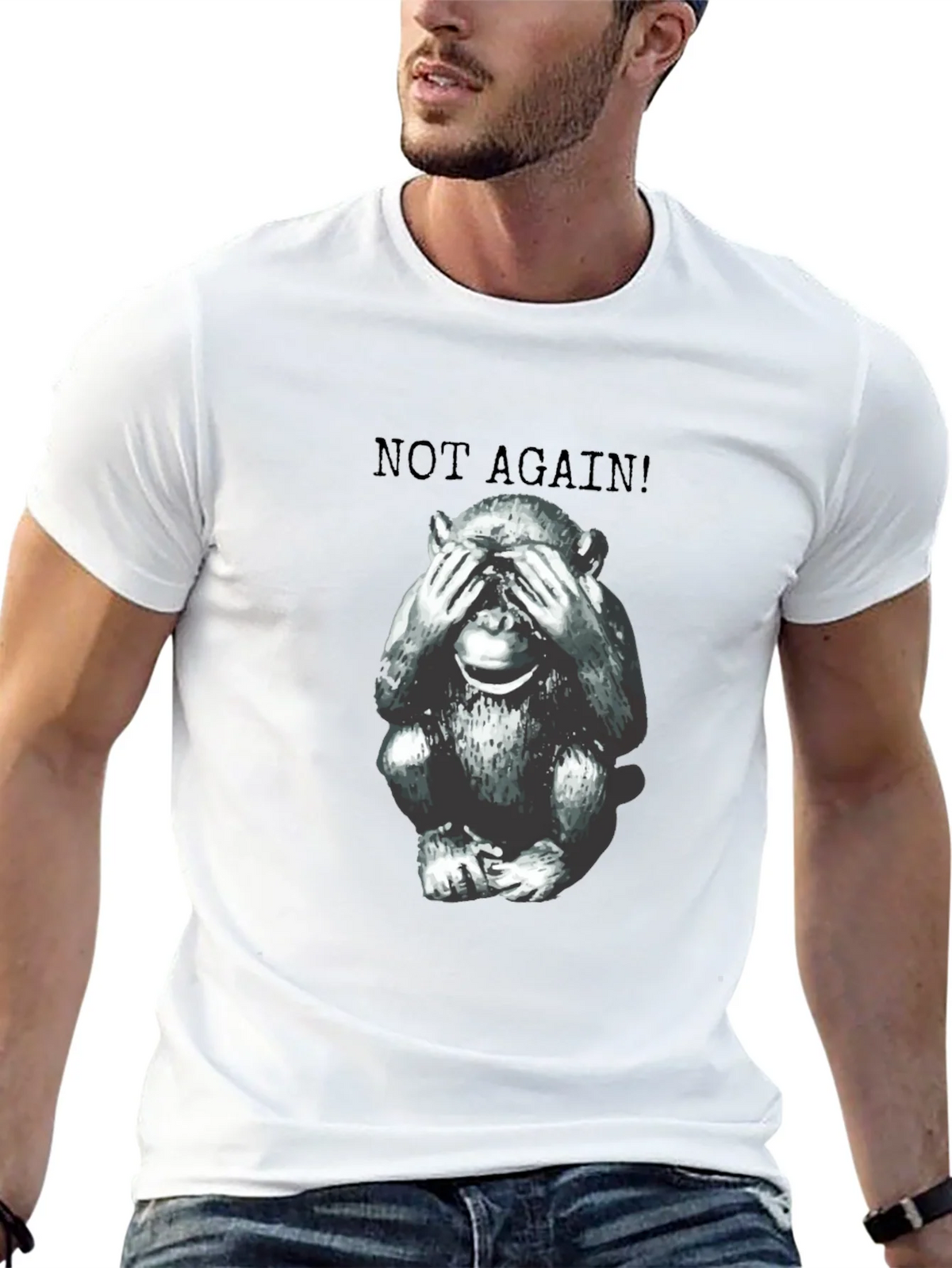 Funny Monkey Not Again! Graphic Tee - Unisex product image 10