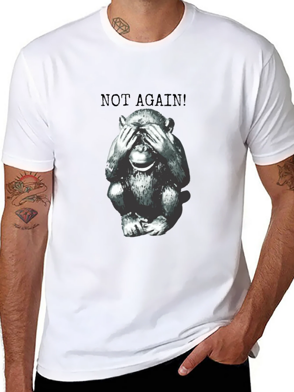 Funny Monkey Not Again! Graphic Tee - Unisex product image 5