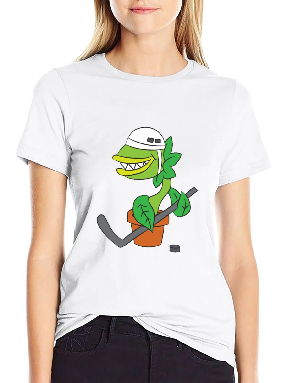 Hockey Plant T-Shirt - Funny Cartoon Design product image 8