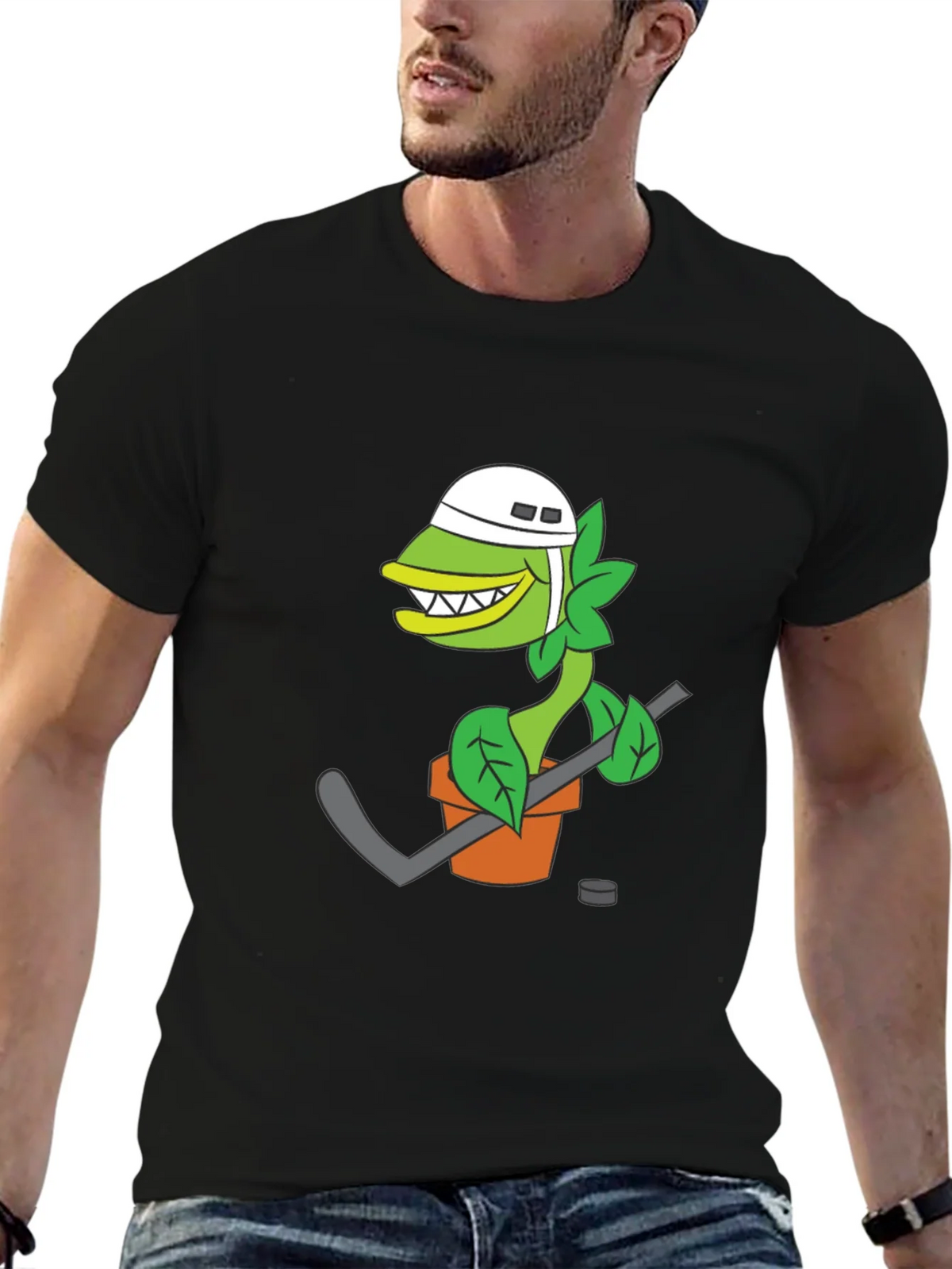 Hockey Plant T-Shirt - Funny Cartoon Design product image 6