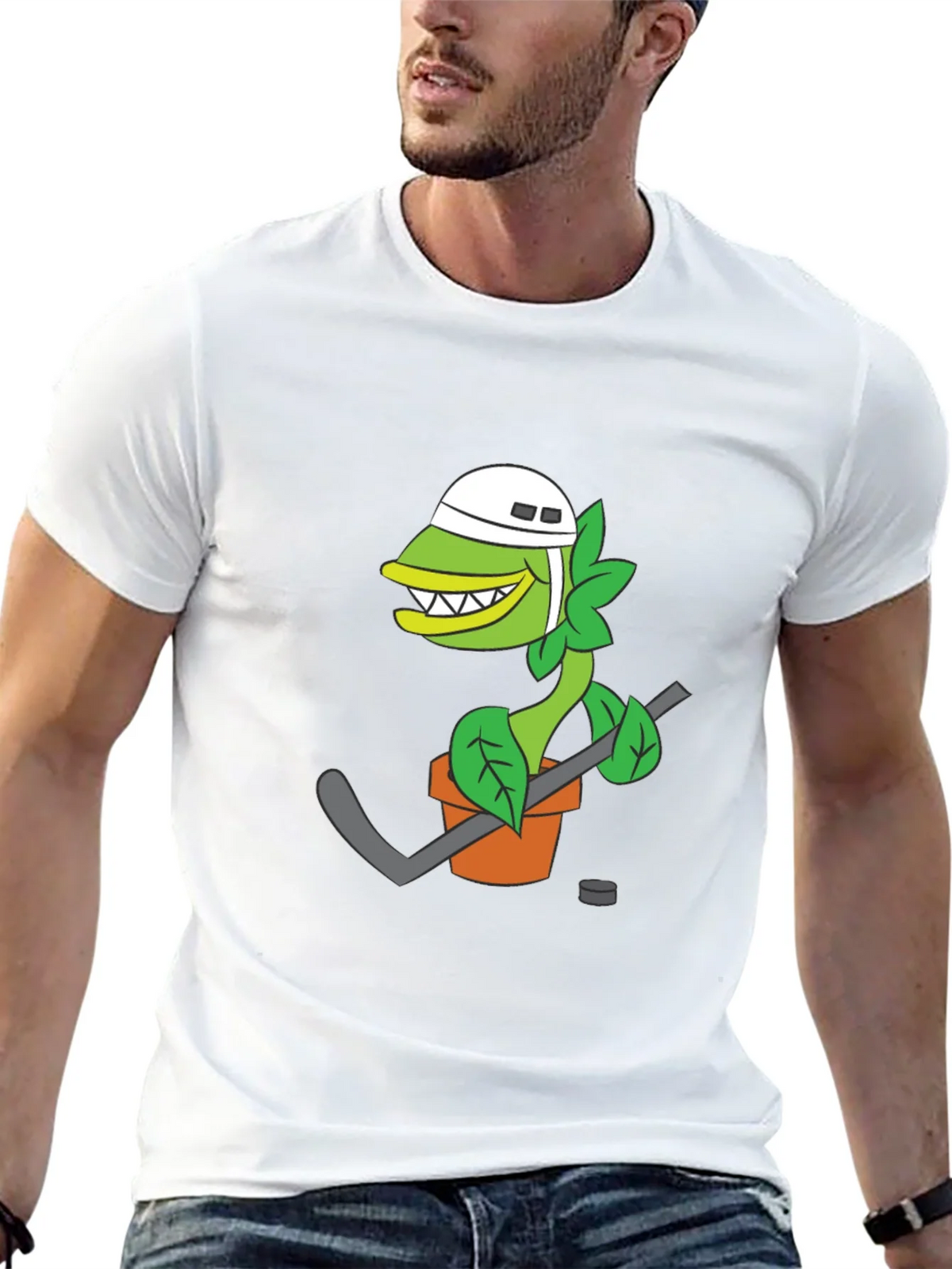 Hockey Plant T-Shirt - Funny Cartoon Design product image 12