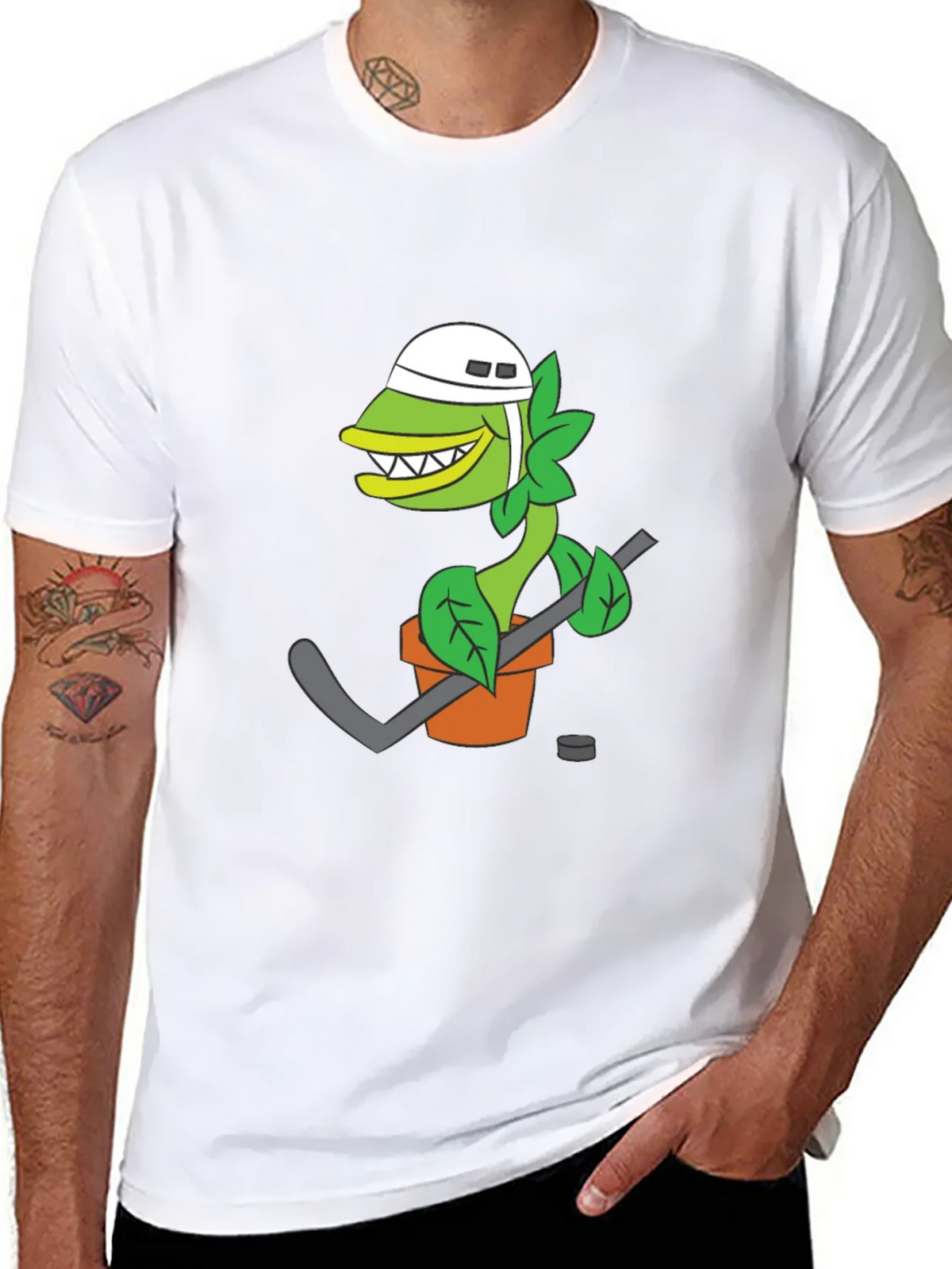 Hockey Plant T-Shirt - Funny Cartoon Design product image 7