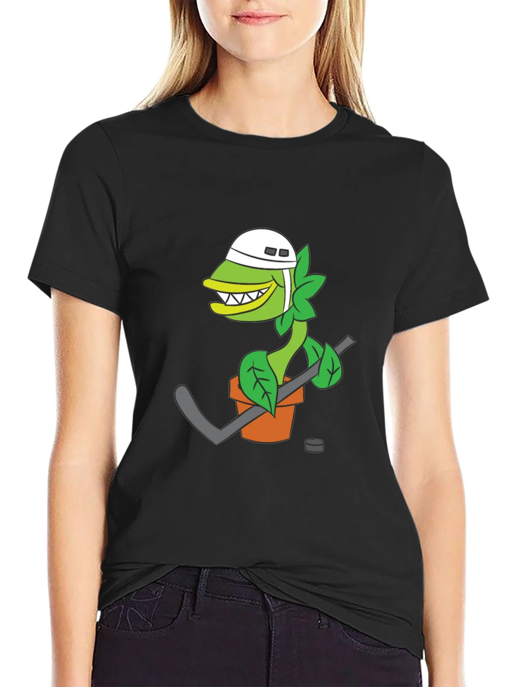 Hockey Plant T-Shirt - Funny Cartoon Design product image 2
