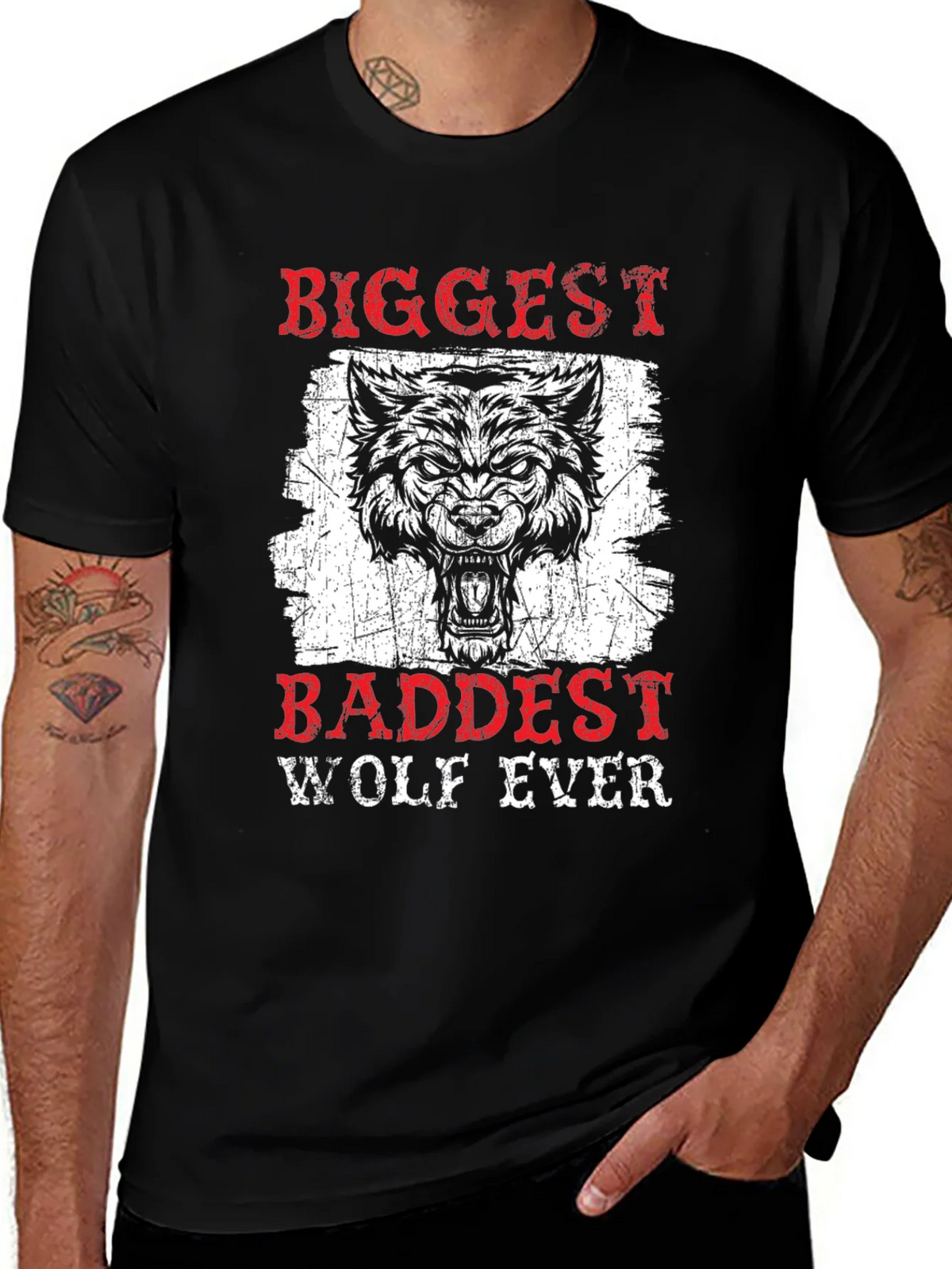 Biggest Baddest Wolf Ever Graphic Tee product image 1