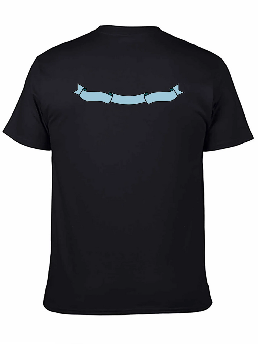 Mens Black T-Shirt with Light Blue Ribbon Graphic product image 4
