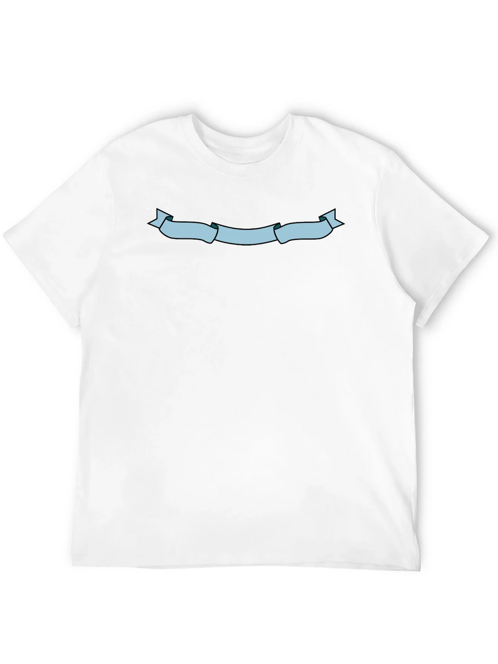 Mens Black T-Shirt with Light Blue Ribbon Graphic product image 11