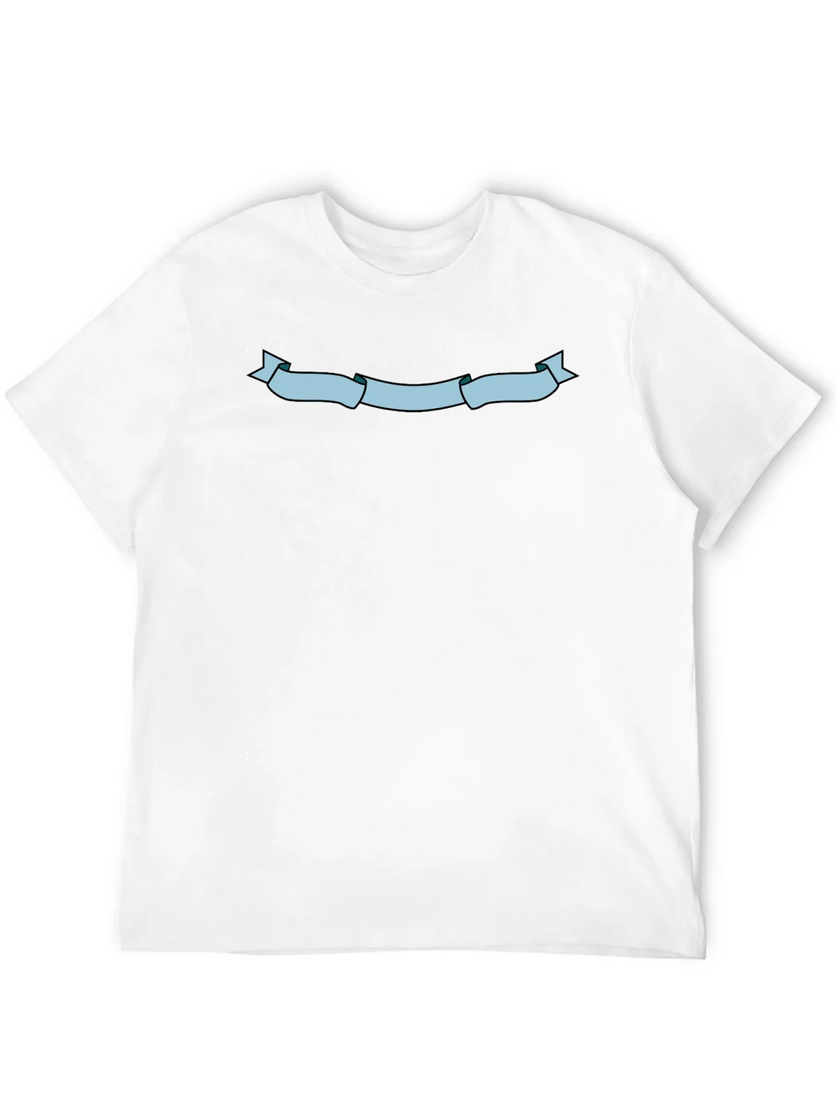 Mens Black T-Shirt with Light Blue Ribbon Graphic product image 11