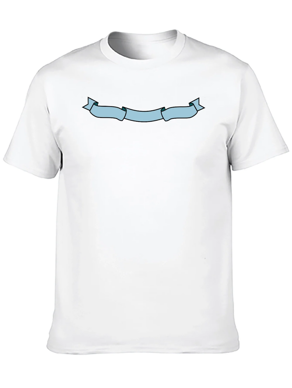 Mens Black T-Shirt with Light Blue Ribbon Graphic product image 9