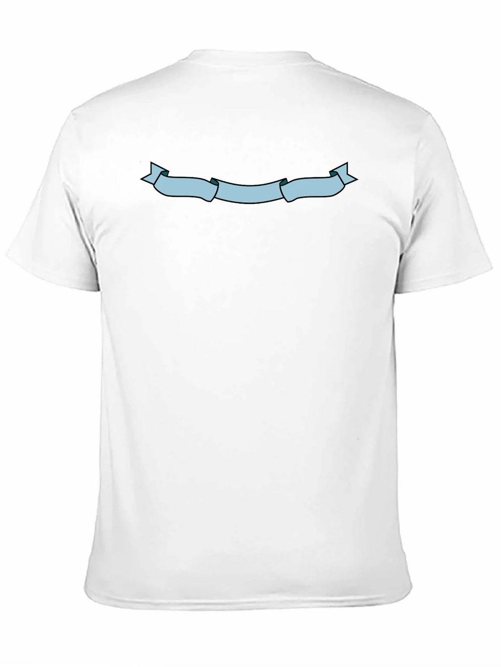 Mens Black T-Shirt with Light Blue Ribbon Graphic product image 10