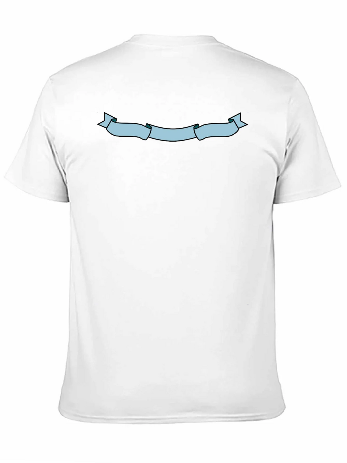 Mens Black T-Shirt with Light Blue Ribbon Graphic product image 10