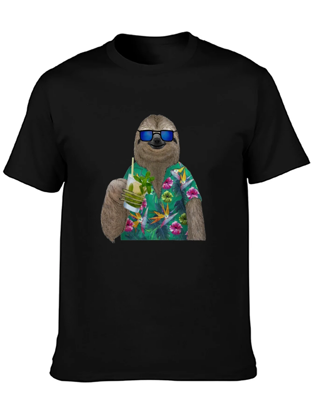 Sloth in Hawaiian Shirt Graphic Tee product image 3