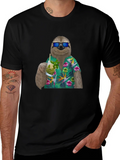 Sloth in Hawaiian Shirt Graphic Tee product image 1