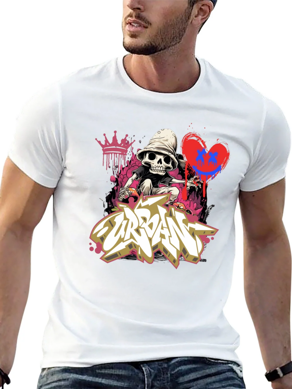 Urban Graffiti Skull Graphic Tee - Edgy Style product image 3
