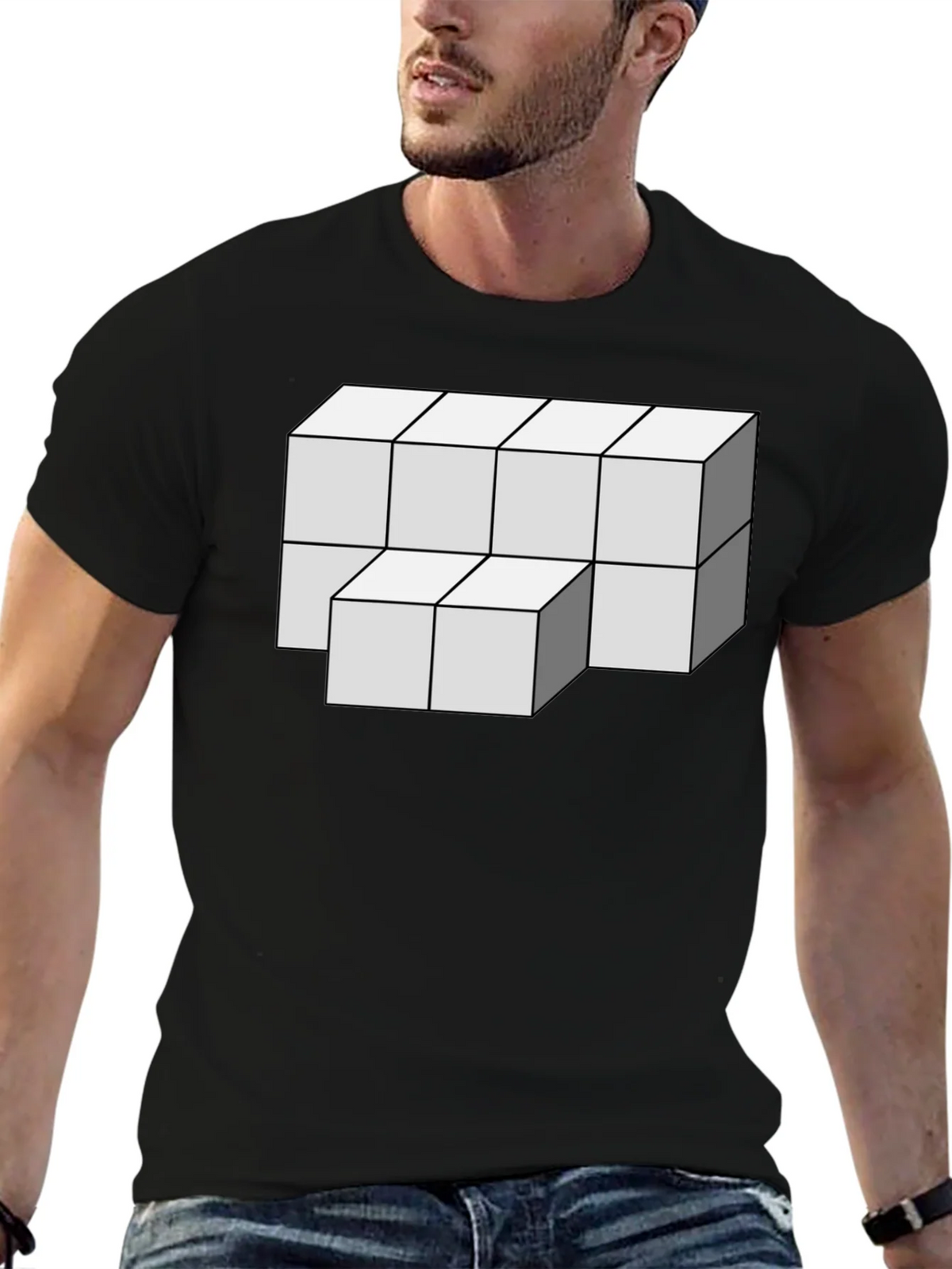Optical Illusion Cube Graphic Tee product image 6