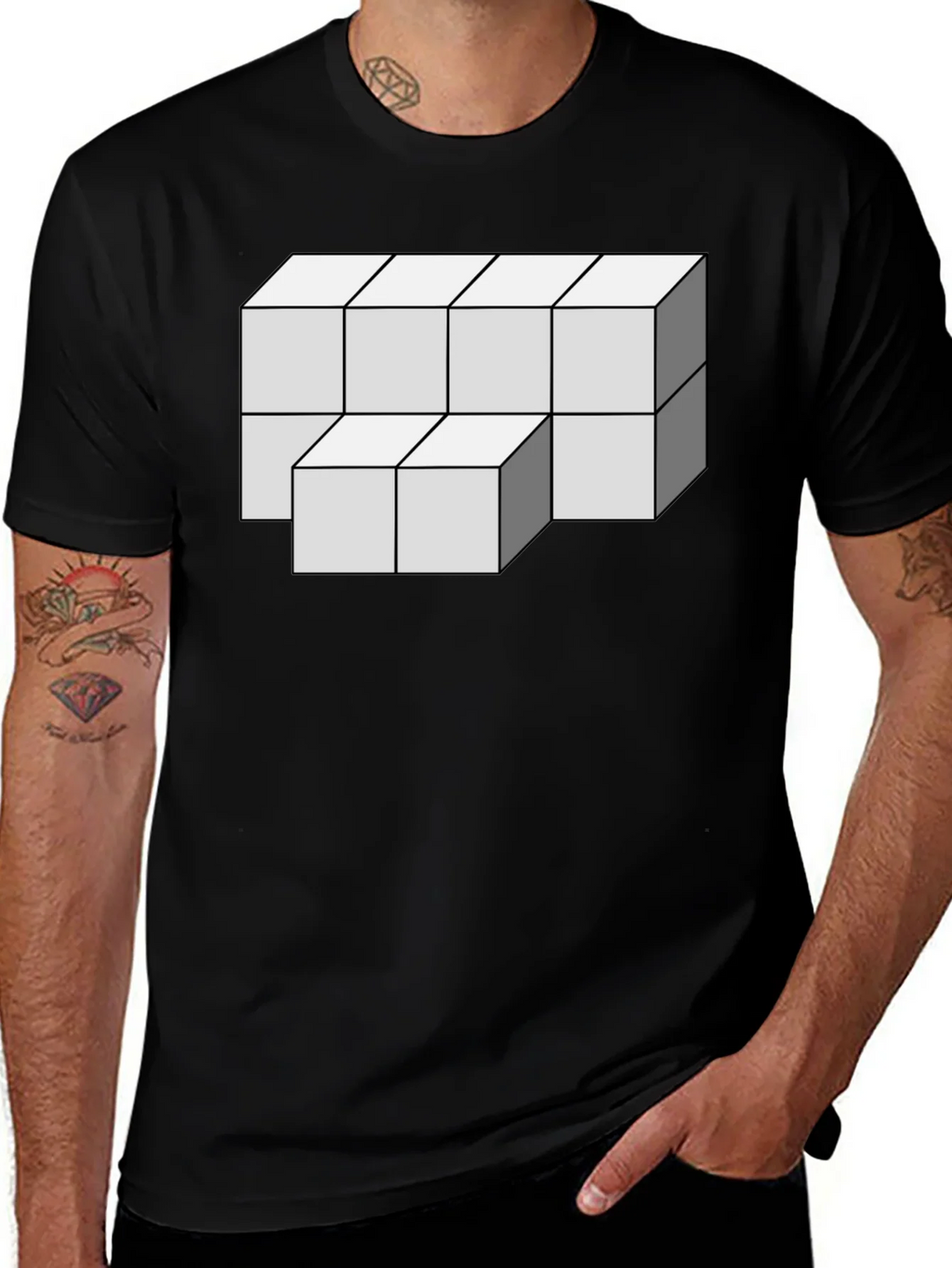 Optical Illusion Cube Graphic Tee product image 1